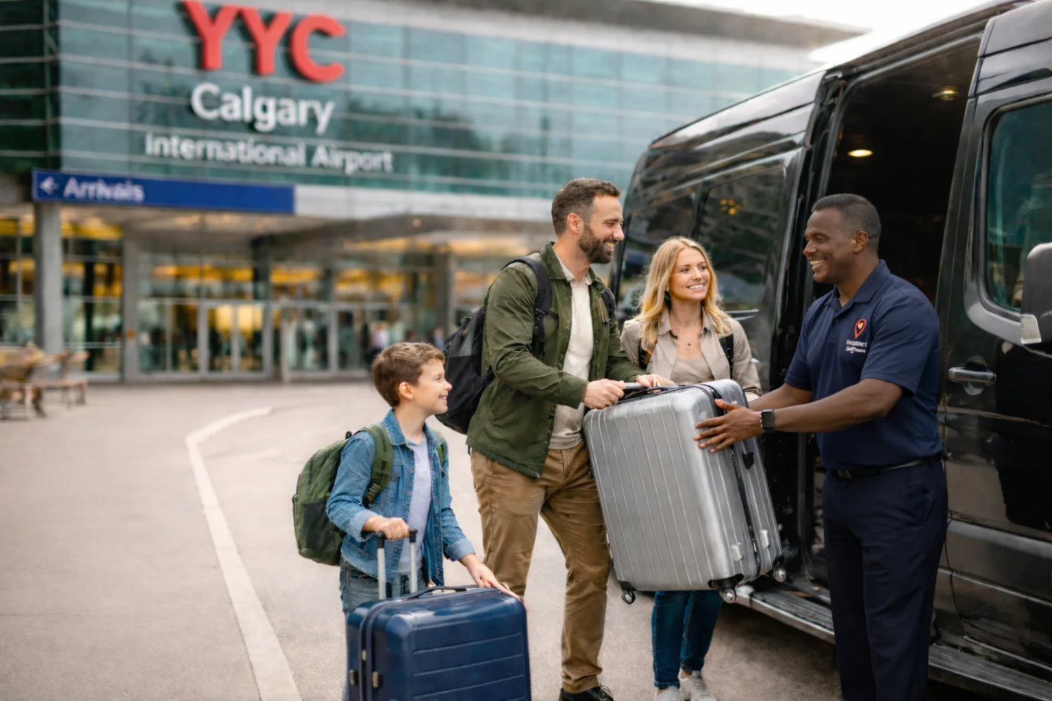 Teleport private group airport transfer to Calgary International Airport YYC